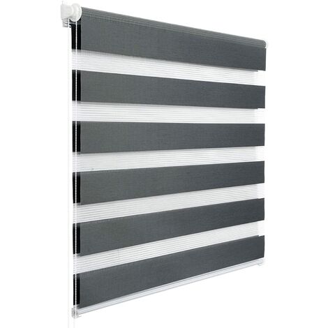 WOLTU 1 pièce Store Enrouleur, Double Fixation Rapide sans perçage, Store Isolant Thermique 90x130cm Gris Foncé, DR5626dgr07