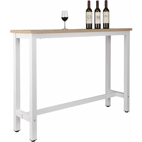 WOLTU 1 x Table de bar. Table de bistrot. Table à manger. Structure en métal. Plateau en MDF. 140x40x100 cm