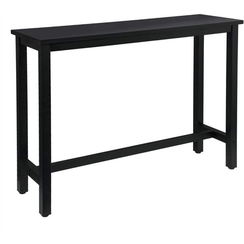 Table de bar WOLTU, Table de bistrot, Table à manger, Structure en métal, Plateau en MDF, 140x40x100 cm, Noir