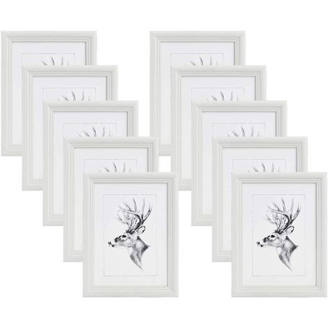 WOLTU 10x Cadre Photo 30x40cm Cadre en Bois et Verre décoration Maison Artos Style Blanc