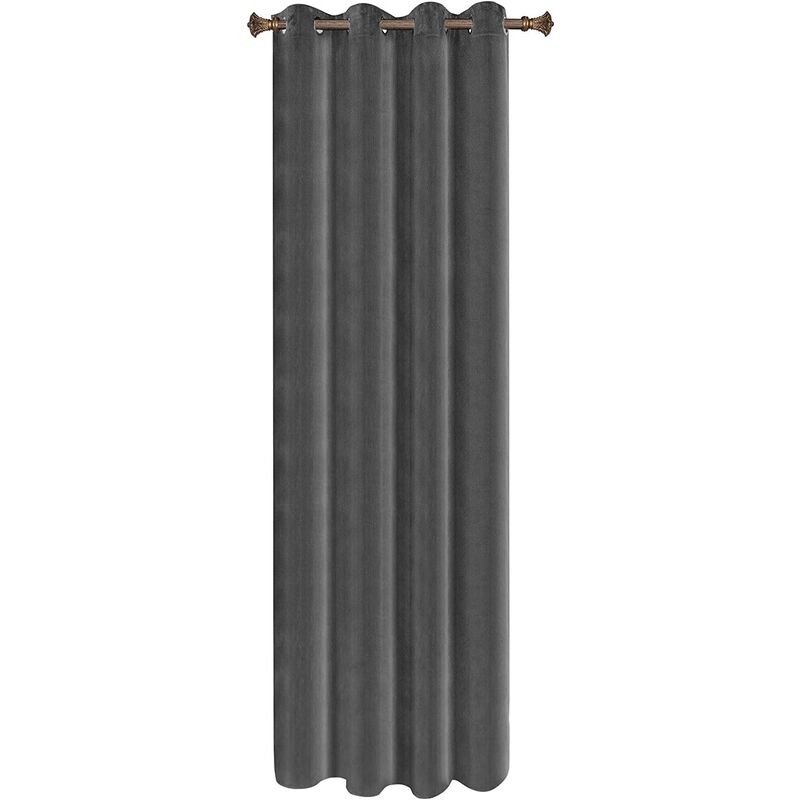 Woltu - 1PC Rideau Occultant avec œillets Rideaux en Velours de 300 g/m² Tombé Lourd de Fenêtre Thermique, 140x225 cm Gris Foncé