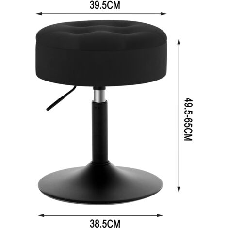 WOLTU 1x Barhocker Sitzhocker mit Stauraum, Arbeitshocker höhenverstellbar, niedriger Bürohocker aus Samt, Metallgestell, für Bar Bistro Café Küche, Schwarz