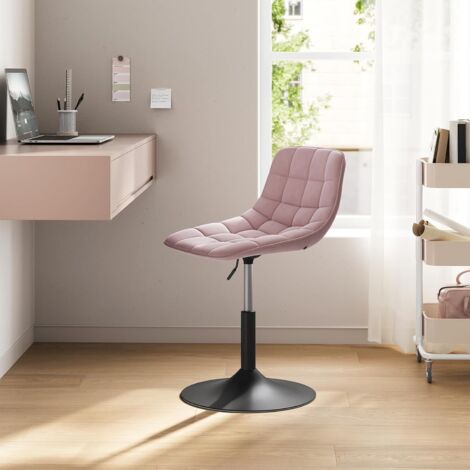 WOLTU 1x Breakfast bar stools Swivel Velvet Padded Seat Home chairs Cafe Seat Pink