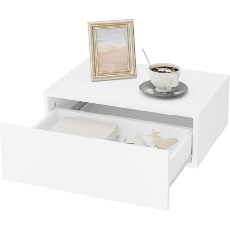 WOLTU 1x Comodini da Camera da Letto, Tavolini da notte Pensili Bianco 40x30x14 cm