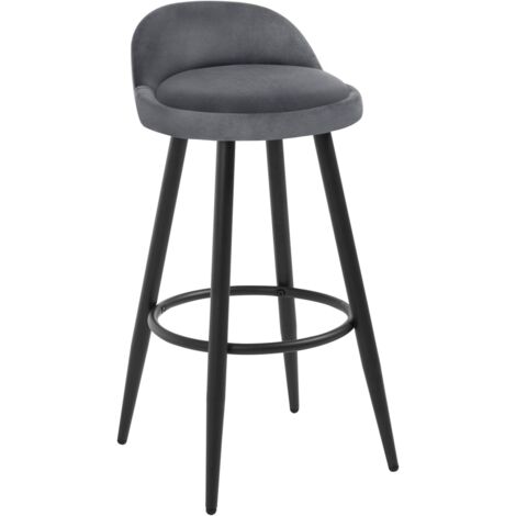 WOLTU 1x Tall Bar stools. Bar chairs with Backrest. Kitchen stools. Breakfast stools Dark Grey