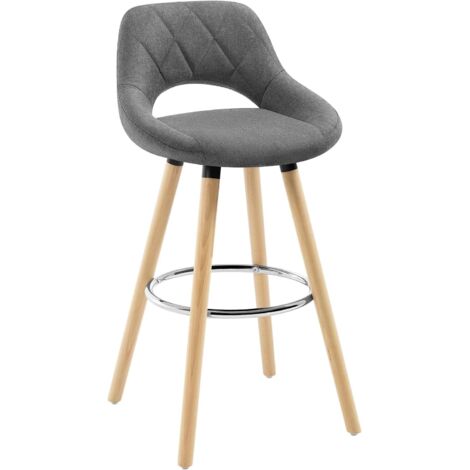 WOLTU 2 pcs bar stools Breakfast Kitchen Counter High stools Wood Legs barstools Dark Grey