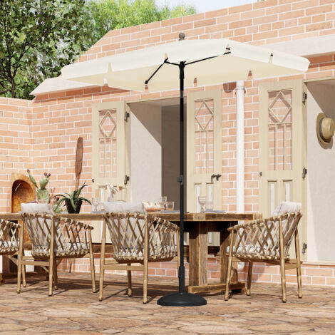 WOLTU 200x120cm Sonnenschirm Marktschirm Terrassenschirm Strandschirm, höhenverstellbar, 45° knickbar, UV-beständig, wasserdicht, Sonnenschutz, Gartenschirm für Balkon Terrasse Garten, Beige