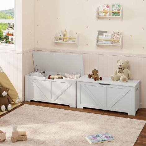 WOLTU 2x Banco almacenaje con banco almacenaje Blanco.100x40x47cm.76L