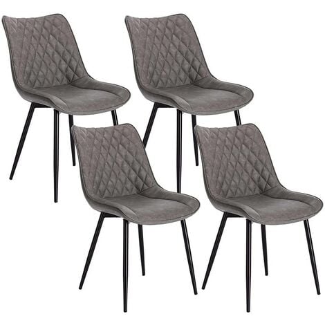 WOLTU 4 pcs dining chairs Kitchen Counter chairs Lounge Leisure Living Room Dark Grey