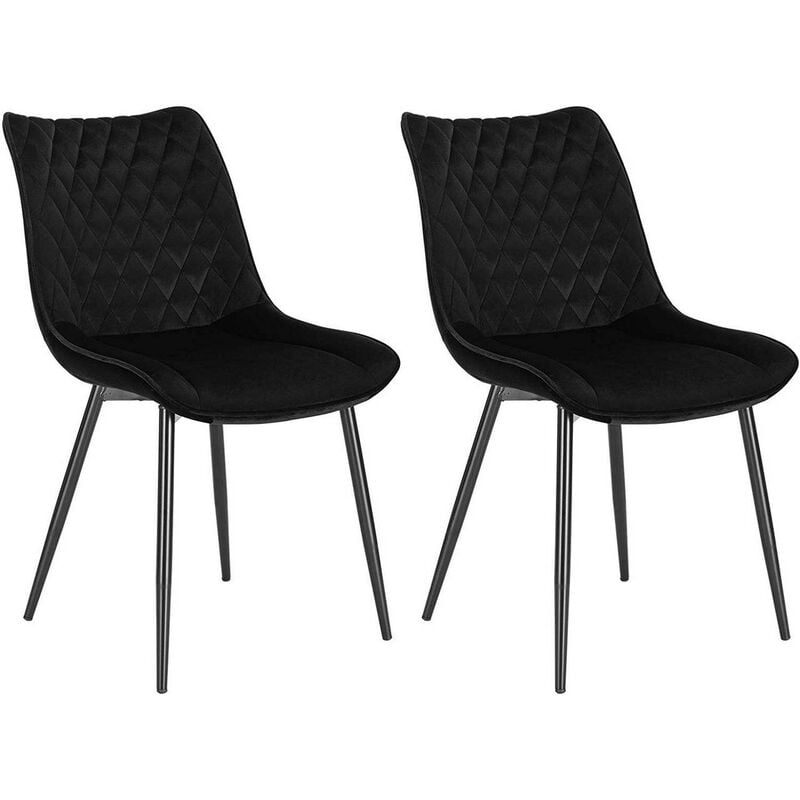 Woltu - 2pcs dining chairs Kitchen Counter chairs Lounge Leisure Living Room Black