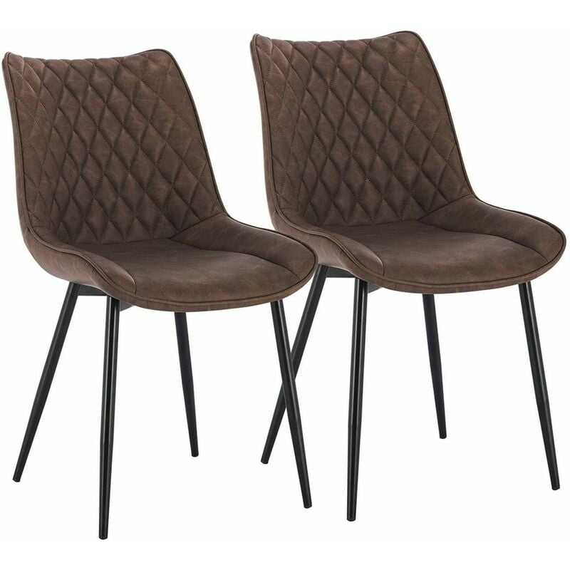 Woltu - 2pcs dining chairs Kitchen Counter chairs Lounge Leisure Living Room Brown