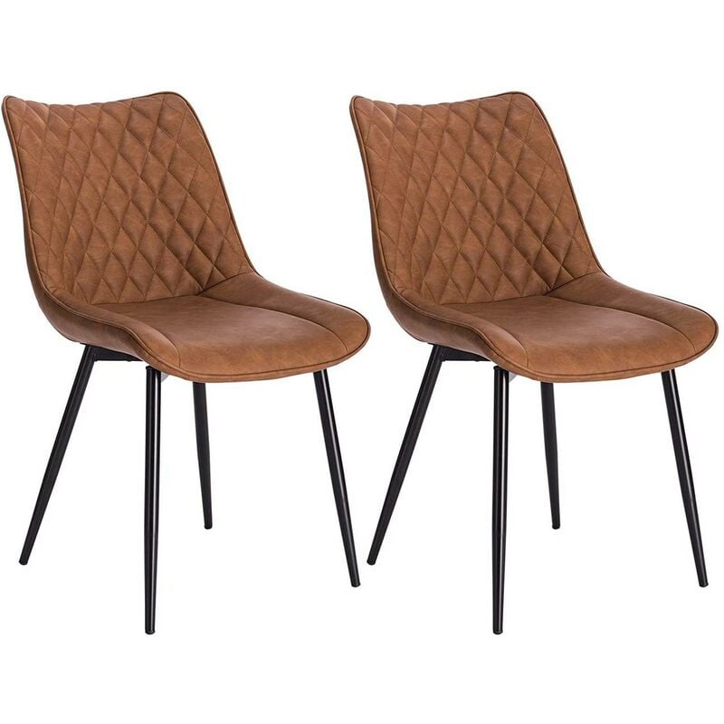 Woltu - 2pcs dining chairs Kitchen Counter chairs Lounge Leisure Living Room Light Brown