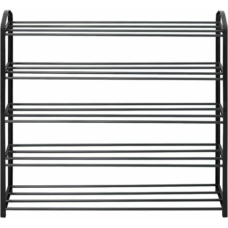 Shoe Rack 5-Tier Shoe Storage Organizer W/4 Metal Mesh Shelves for 16-20  Pairs