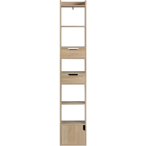WOLTU 6 Shelves Standing Bookcase Shelving Storage Unit, Light Oak