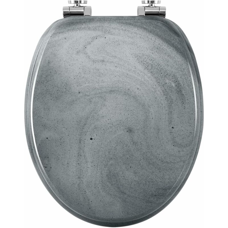 Woltu - Abattant wc en mdf, Abattant wc avec Frein de Chute, Cuvette Toilette, Lunette Toilettes wc, en Forme de o, Charnières Réglables, Montage par