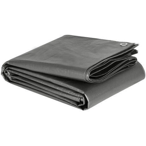 WOLTU Abdeckplane 5x6 m wasserdicht, 180g/m² PE Gewebeplane mit Ösen, Gartenplane reißfest UV-stabilisiert abwaschbar, Mehrzweck Schutzplane für Gartenmöbel Grill Pool Zeltunterlage Trampolin, Grau