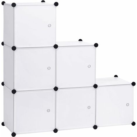 Woltu – Armoire enfant modulable 6 cubes – Dimensions 96x30x96 cm – Acier haute qualité – Rangement vêtements et jouets – Facile à monter