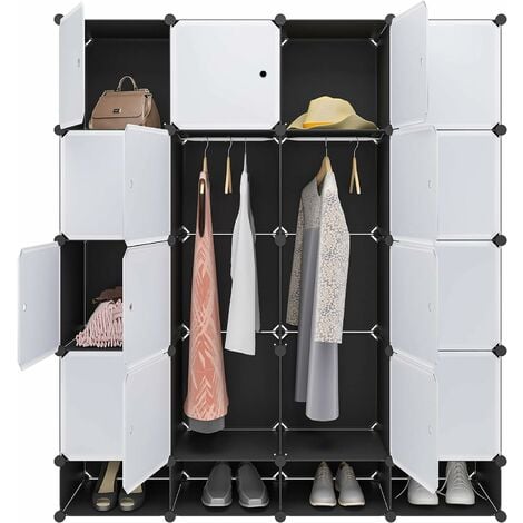 HOMIDEC Armoire Penderie 16 Cubes Portable Étagère de Rangement, Garde-Robe  de Rangement avec 35 x 45 cm Compartiments Plus Profond : :  Cuisine et Maison