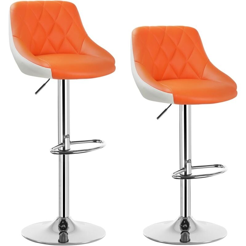 Bar stools Bar chairs Breakfast Dining stools for Kitchen Island Counter Orange - Woltu