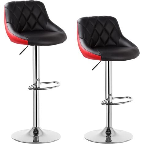 WOLTU bar stools Bar chairs Breakfast Dining stools for Kitchen Island Counter Black+red