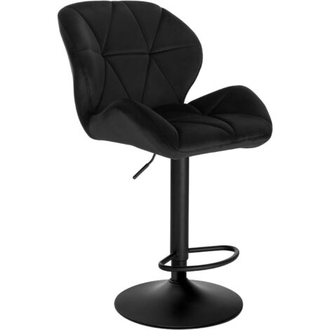 WOLTU bar stools chairs Dining Kitchen Counter velvet stools Swivel Gas Lift Black