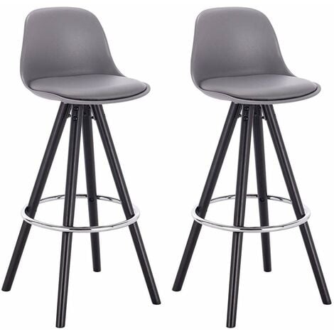 WOLTU bar stools chairs Set of 2pcs barstools Breakfast Kitchen Counter Wood Leg Grey