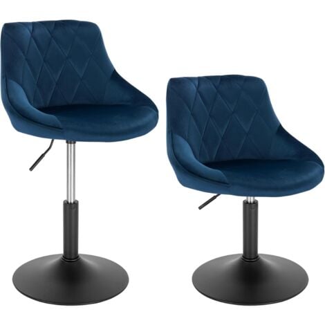 WOLTU bar stools Set of 2 pcs Bar chairs Breakfast Dining stools for Kitchen Blue