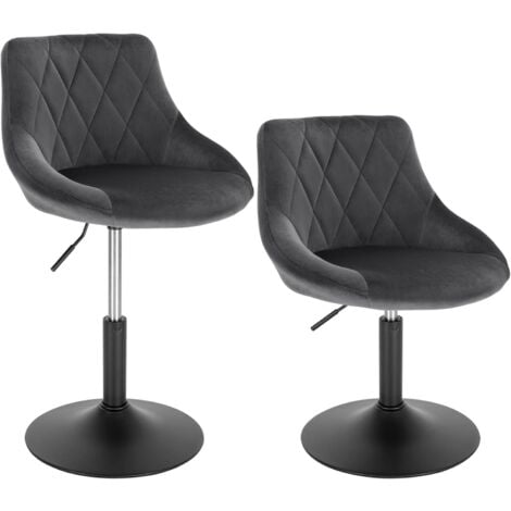 WOLTU bar stools Set of 2 pcs Bar chairs Breakfast Dining stools for Kitchen Dark Grey