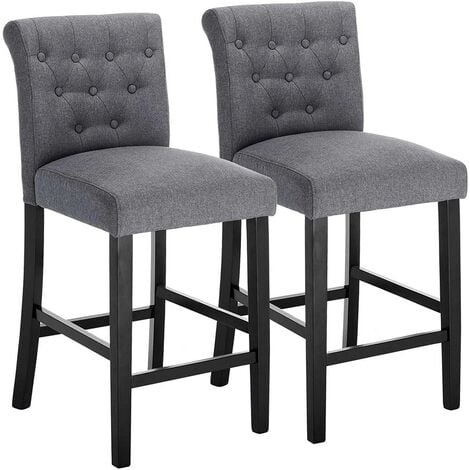 WOLTU barstools Breakfast Kitchen Counter chairs bar stools Bar chairs Wood Legs Dark Grey