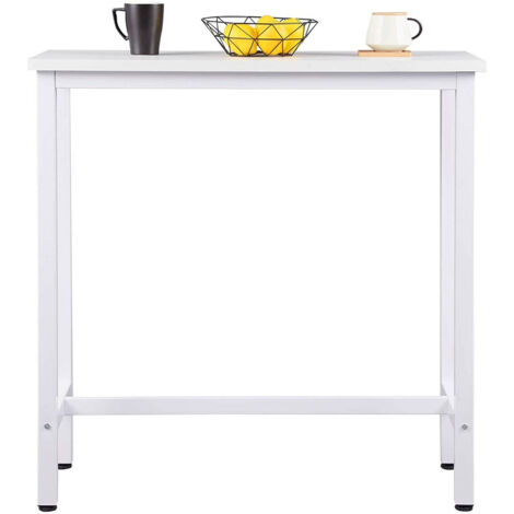 WOLTU Bartisch Bistrotisch Stehtisch Esstisch, Metallgestell, Tischplatte aus MDF, 100x40x100cm(BxTxH), Weiß