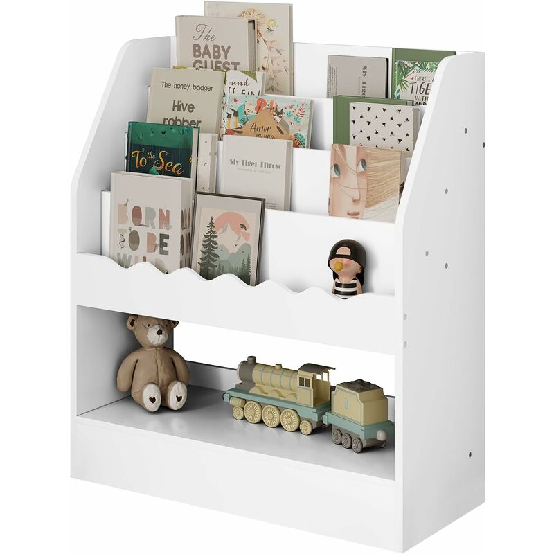 Woltu - Bibliothèque Enfant Rangement Jouet Enfant à 5 Niveaux, en mdf, Blanc, 70x30x80cm Woltu - Bibliothèque Enfant Rangement Jouet Enfant à 5 Niveaux, en mdf, Blanc, 70x30x80cm