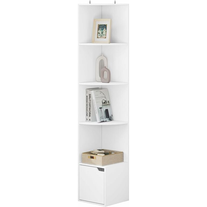 Woltu - Bibliothèque Étagère Rangement en Bois d'Ingénierie Meuble de Rangement, Blanc