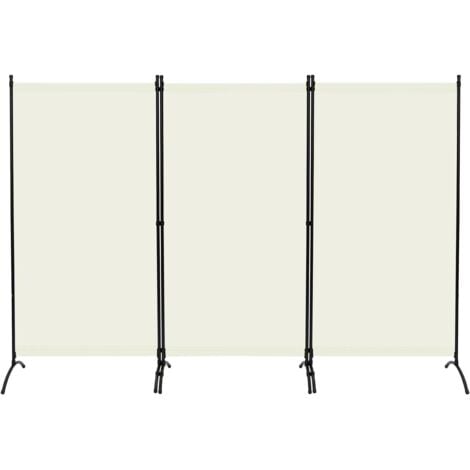 WOLTU Biombo interior plegable con patas estables, paneles divisorios interiores para el hogar y la oficina, color crema