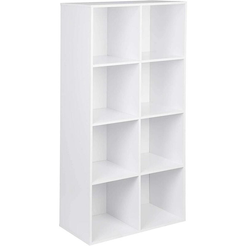 Bookcases Book Shelf Cube Storage Units Wood Storage Shelves for Bedroom White 121 cm - Woltu