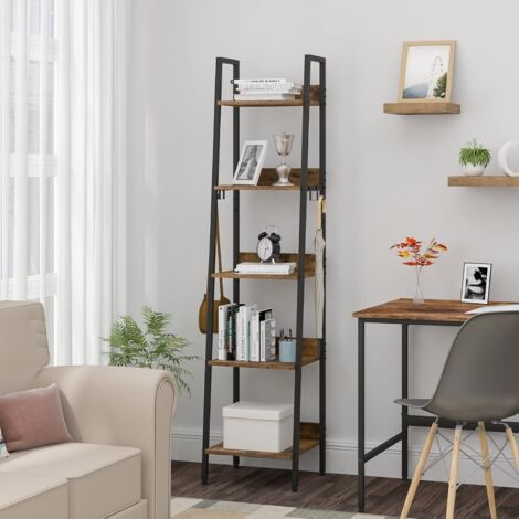 WOLTU Bookshelf Bookcase Storage Rack Standing Shelf 5-Tier Ladder Bookcase for Home, Living Room, Bedroom, Office