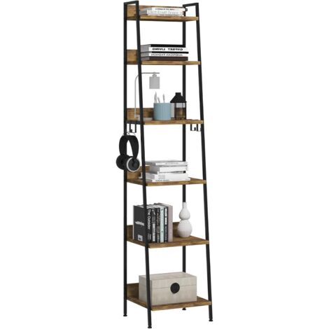WOLTU Bookshelf Bookcase Storage Rack Standing Shelf 6-Shelf Industrial Stable Bookcase for Home, Living Room, Bedroom, Office
