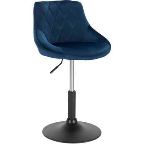 WOLTU Breakfast bar stools Bar chairs for Kitchen bar stools Velvet Swivel Gas Blue