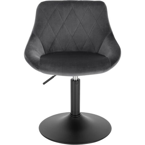 WOLTU Breakfast bar stools Bar chairs for Kitchen bar stools Velvet Swivel Gas Dark Grey