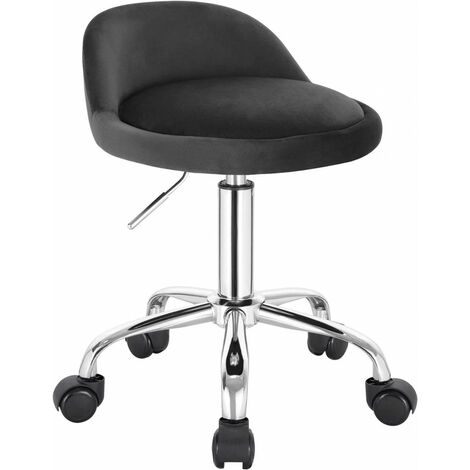 WOLTU Bürohocker mit Rollen Drehhocker höhenverstellbar Sitzhöhe 43-54,5 cm dunkelgrau