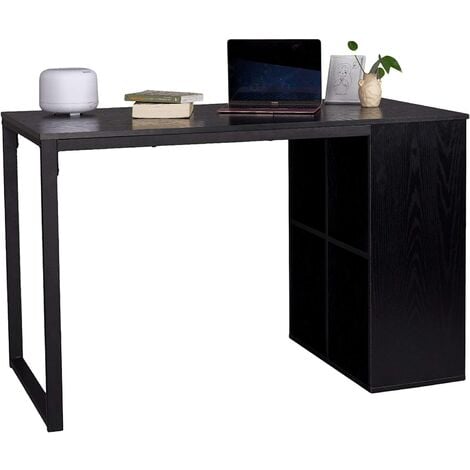 WOLTU Table de bureau. Table d’ordinateur en bois. Table de travail avec 3  tiroirs et verrou.120x59x75 cm. Noir