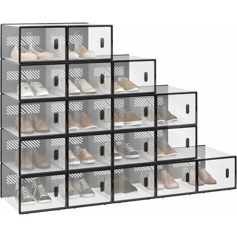 WOLTU 8X Cajas de Zapatos Transparentes Cajas para Zapatos de Plástico  Apilables y Plegables Organizador de