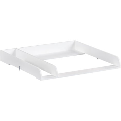 WOLTU Cambiador para Bebé Cambiador Accesorio para Comoda Tapa Cambiador de Madera Lacada en Blanco Adaptable a Estante Armario o Cómoda 80x74.5x8.5 cm