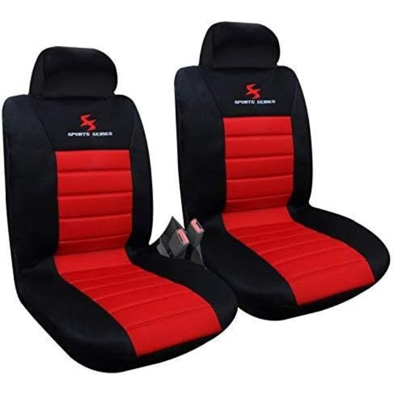 Woltu - Car Van Seat Covers Front Pair Universal for Cars Vans Car Seat Protector Red