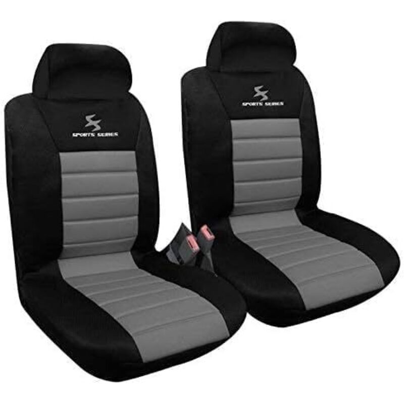 Woltu - Car Van Seat Covers Front Pair Universal for Cars Vans Car Seat Protector Grey