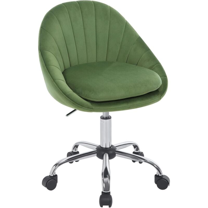 Woltu - Chaise Bureau Chaise Coiffeuse en Velours, Chaise Pivotante Réglable en Hauteur, Vert