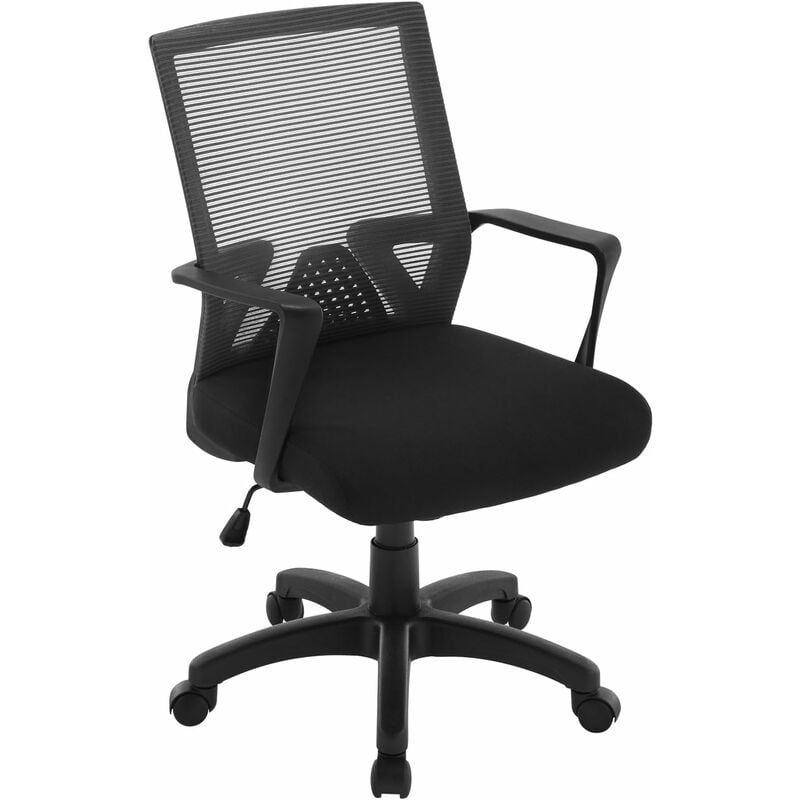 woltu - chaise de bureau avec accoudoir revêtement. chaise d'ordinateur en maille structure en métal et nylon. gris