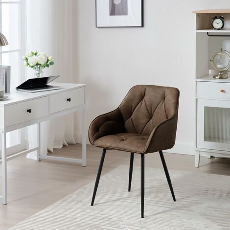 Lot De 4 Chaises Velours WOLTU - Design Scandinave - Dossier Ergonomique - Pieds Métal - Gris Foncé
