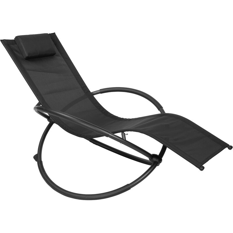 Chaise Longue Pliable Bain de Soleil pour Jardin fauteil Relax Baignoire en Tissu Respirant Charge maximale 160 kg. Noir - Noir - Woltu