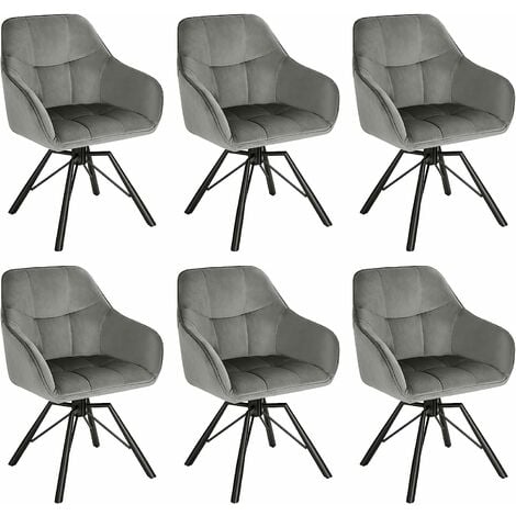 Lot de 2 Chaises Pivotante à 360° WOLTU, Chaise Salle à Manger en Velours + Métal, Chaise Scandinave, Chaise de Cuisine, Fauteuil Salle à Manger, Bordeaux