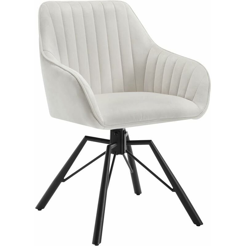 Woltu - Chaise Salle à Manger, siège en Velours, Pieds en Métal, Chaise de Cuisine avec Dossier et Accoudoirs, Chaise Scandinave, Chaise Ergonomique,